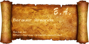 Berauer Armanda névjegykártya